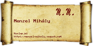 Menzel Mihály névjegykártya